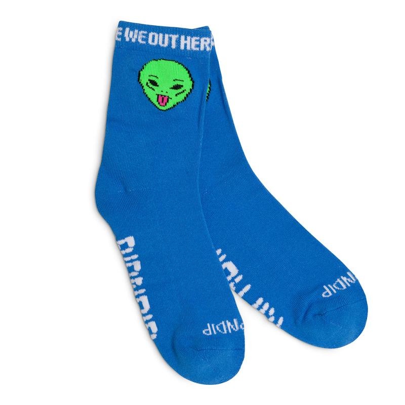 Blue Ripndip We Out Here Mid Socks | USAXF2357