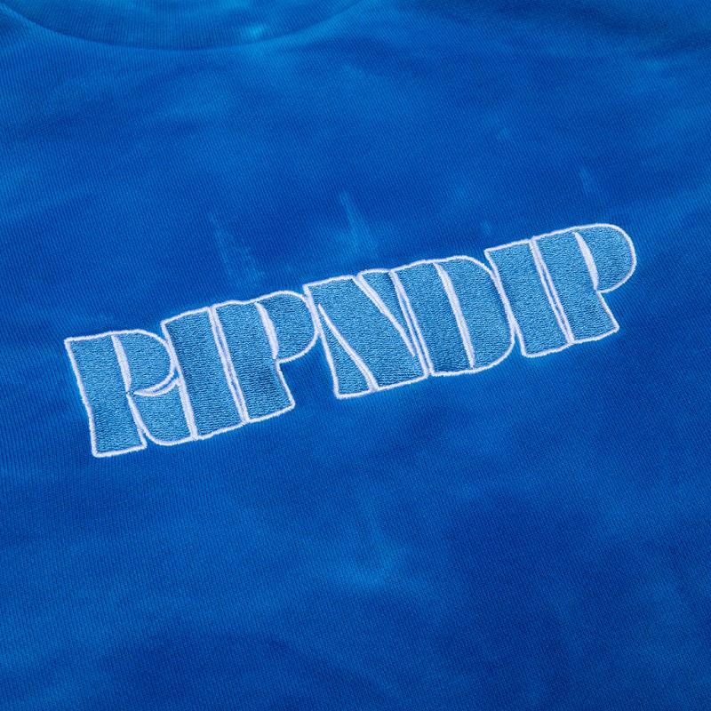 Blue Stripes Ripndip Wilshire Embroidered Crewneck Hoodie | USAZG2436