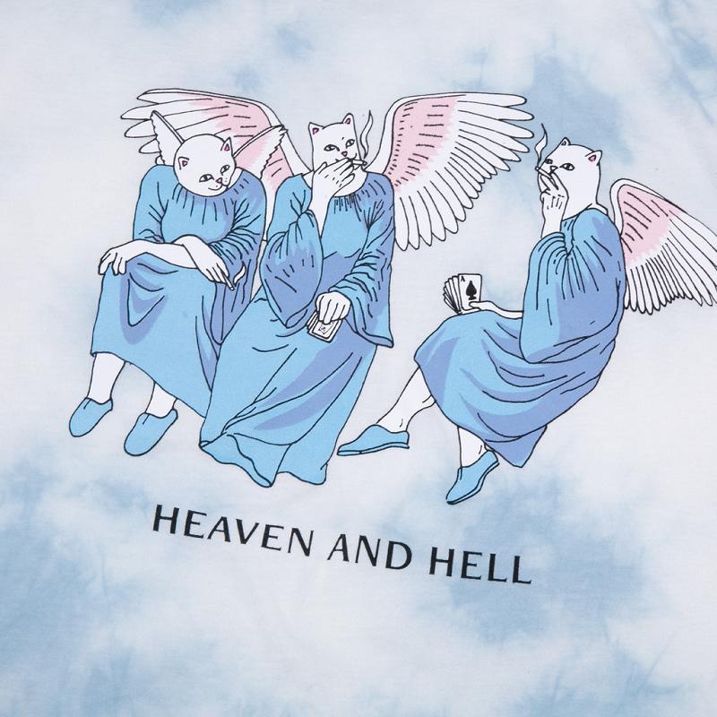 Blue Wash Ripndip Heaven And Hell Shirts | USAUT2676