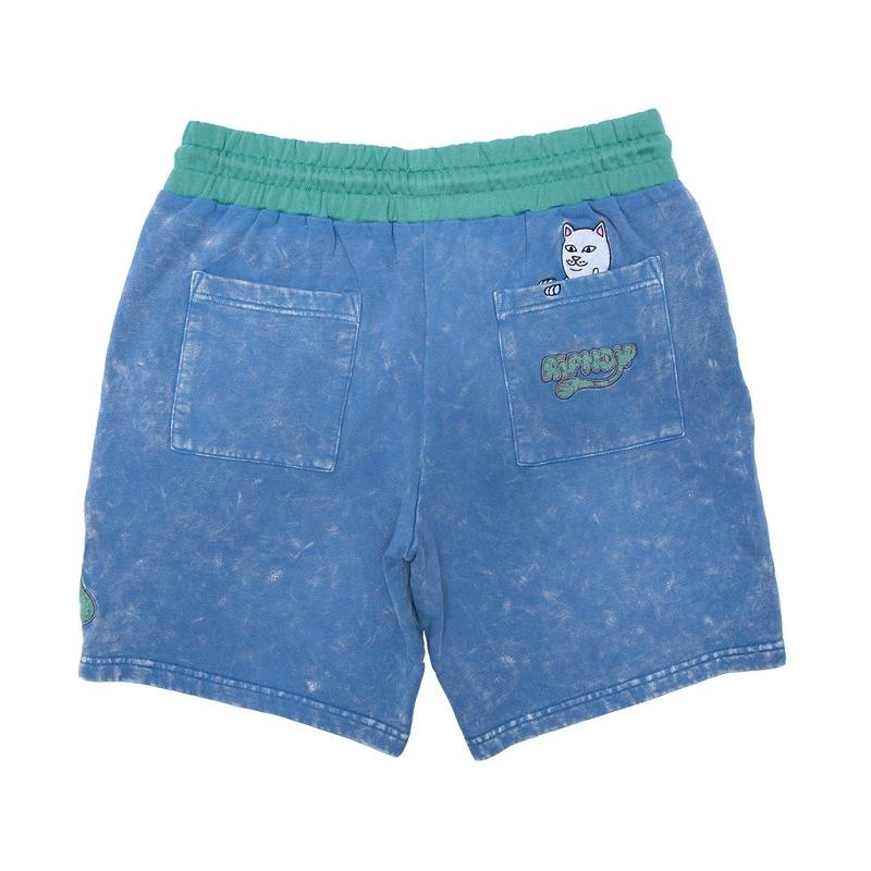 Blue Wash Ripndip Ripntail Sweat Shorts | USACE2803