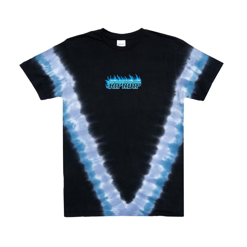 Blue / Black Ripndip Hades Shirts | USAMA2657