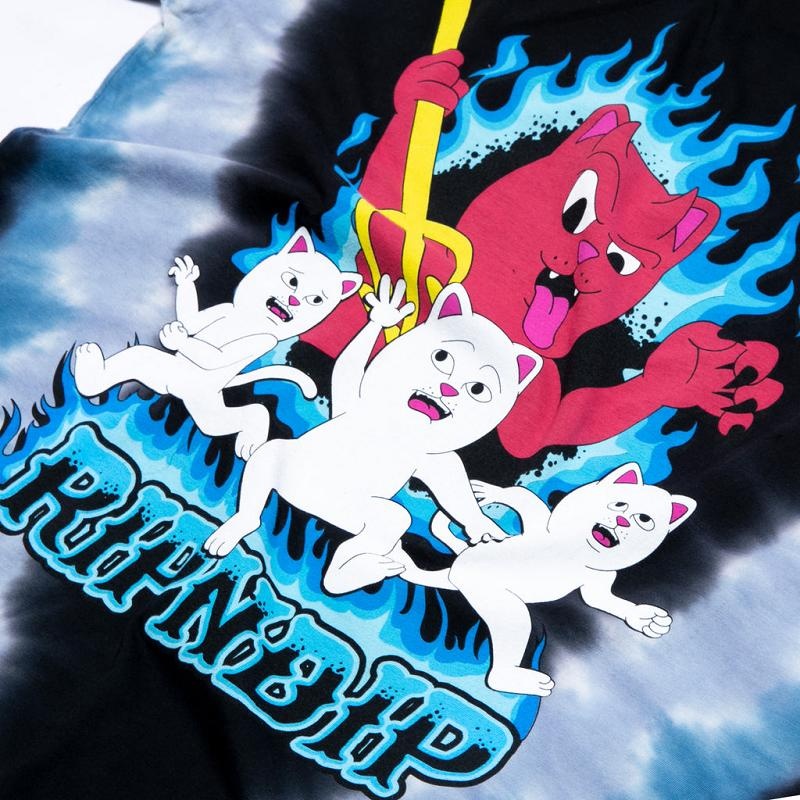 Blue / Black Ripndip Hades Shirts | USAMA2657