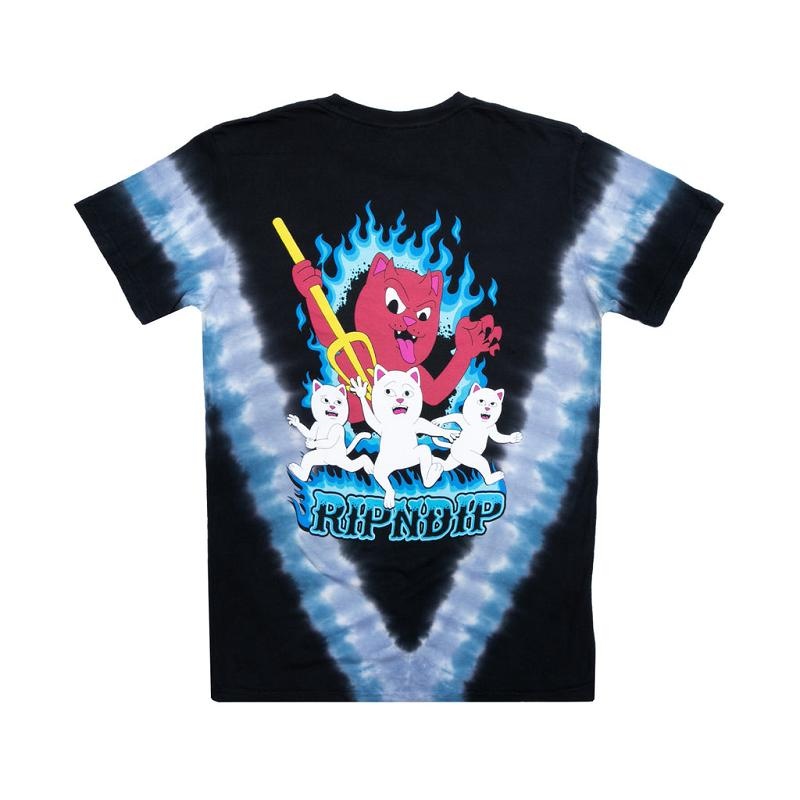 Blue / Black Ripndip Hades Shirts | USAMA2657