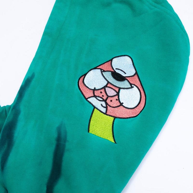 Blue / Green Stripes Ripndip Sensai Embroidered Hoodie | USAIS2422