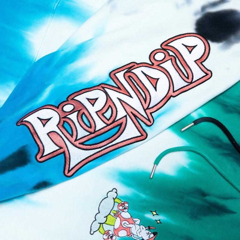 Blue / Green Stripes Ripndip Sensai Embroidered Hoodie | USAIS2422