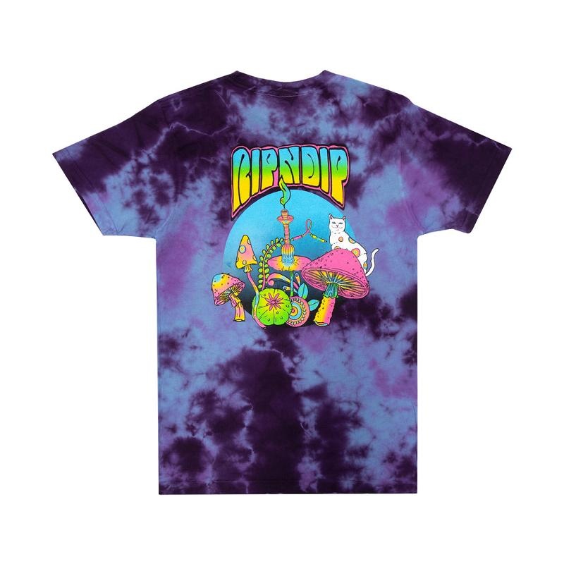 Blue / Purple Ripndip Psychedelic Nermal Pocket Shirts | USAOR2674