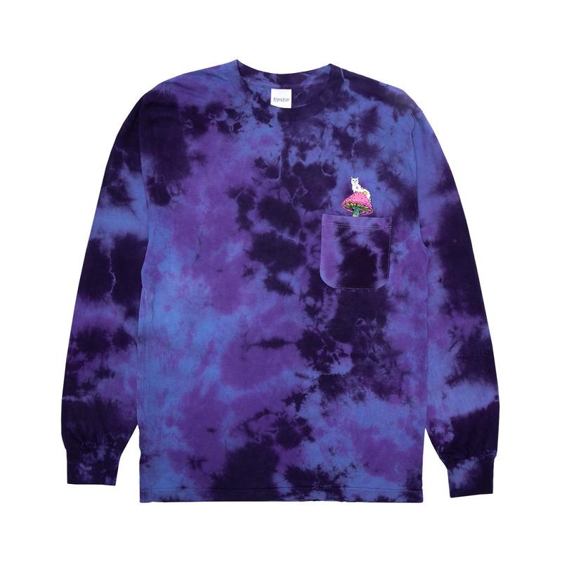 Blue / Purple Wash Ripndip Psychedelic Nerm L/S Long Sleeve | USACE2564