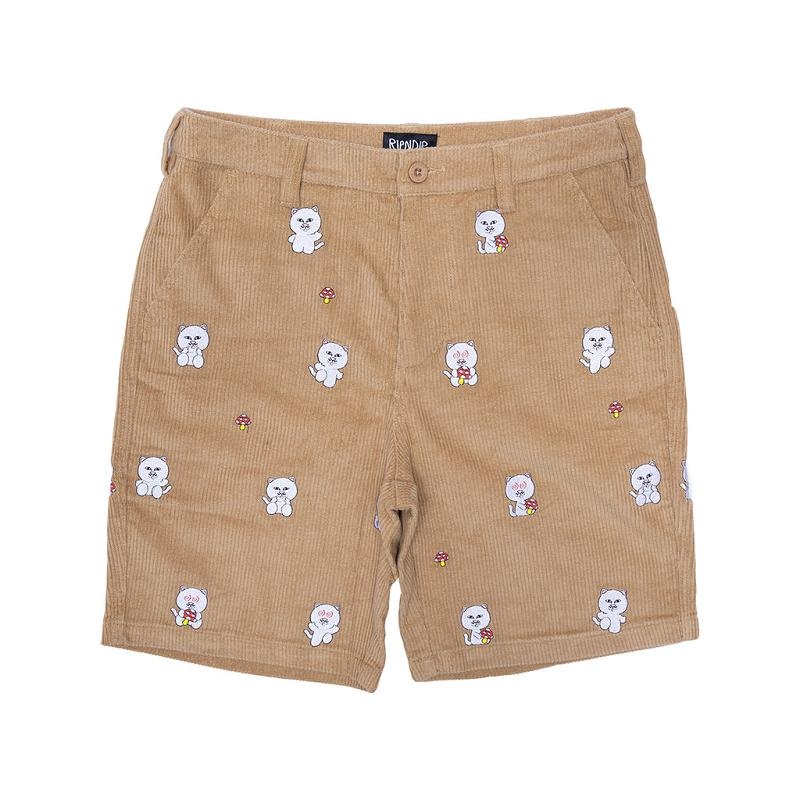 Brown Ripndip Hello Nermy Corduroy Embroidered Shorts | USAZG2805