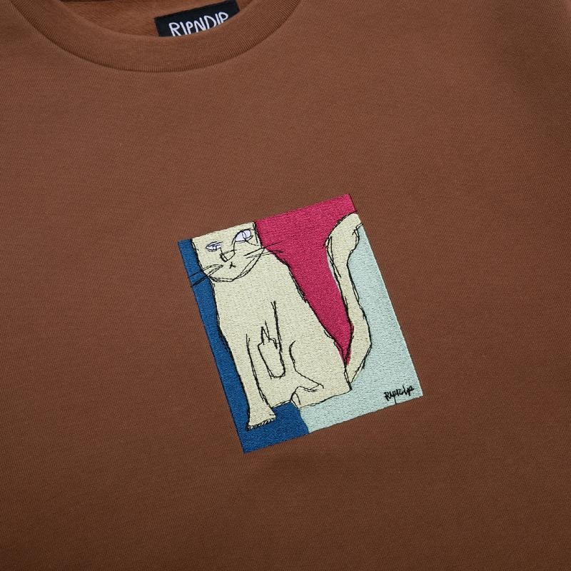 Brown Ripndip Nermhol Crewneck Hoodie | USARW2452