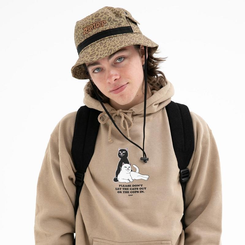 Brown Ripndip Spotted Boonie Bucket Hats | USATV2936