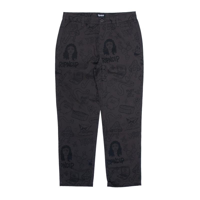 Chocolate Ripndip Nerm Doodle Cotton Twill Pants | USAVD2615