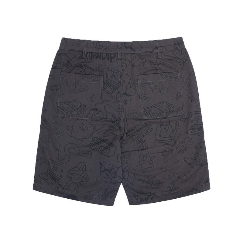 Chocolate Ripndip Nerm Doodle Twill Shorts | USAMA2825