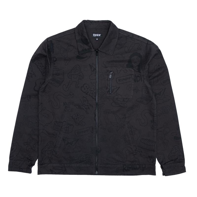 Chocolate Ripndip Nerm Doodle Work Jackets | USAKI2516