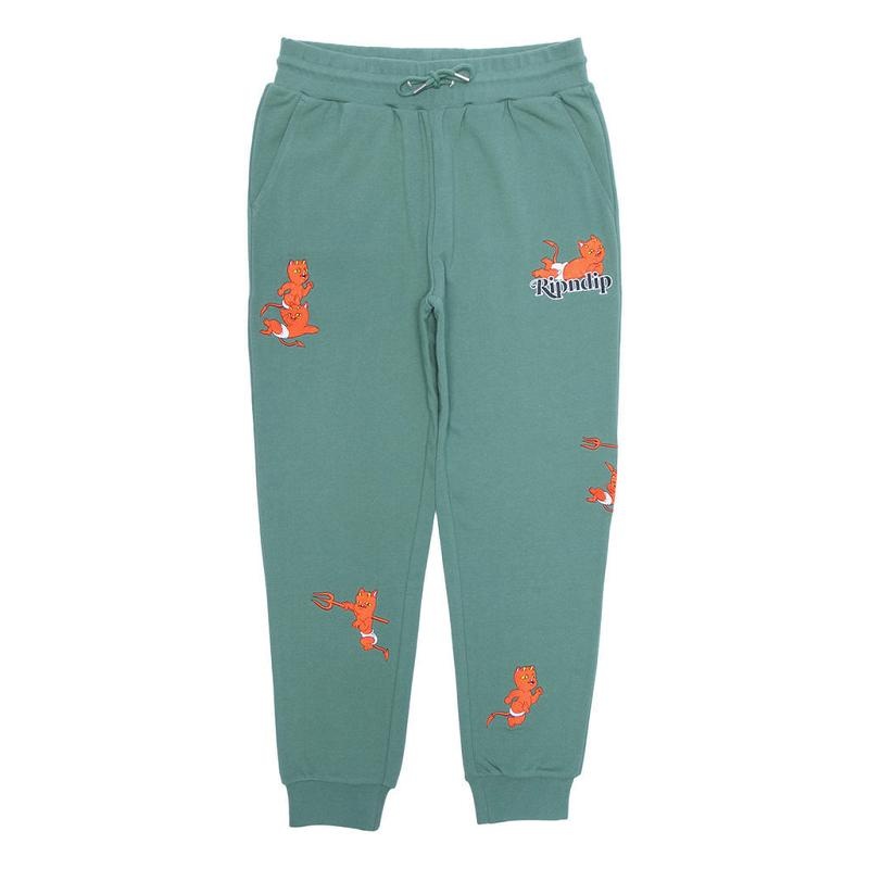 Dark Olive Ripndip Devil Babies Sweatpants | USASO2884