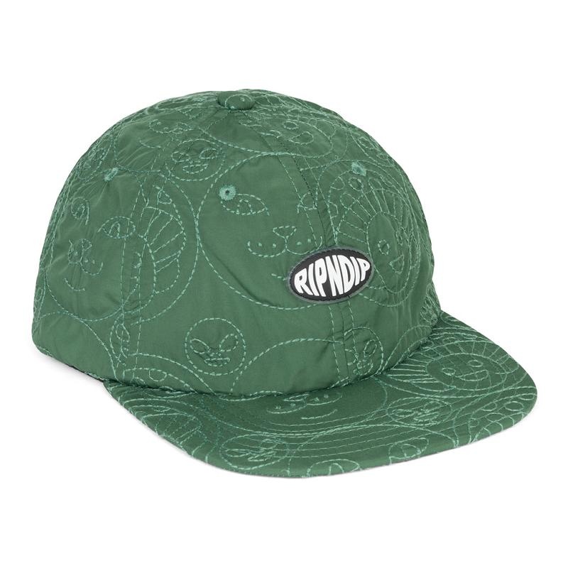 Deep Green Ripndip Barry Bonds 6 Panel Quilted Strapback Hats | USAOR2958