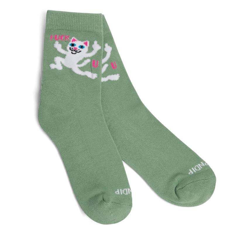 Deep Green Ripndip F U Mid Socks | USAZG2358