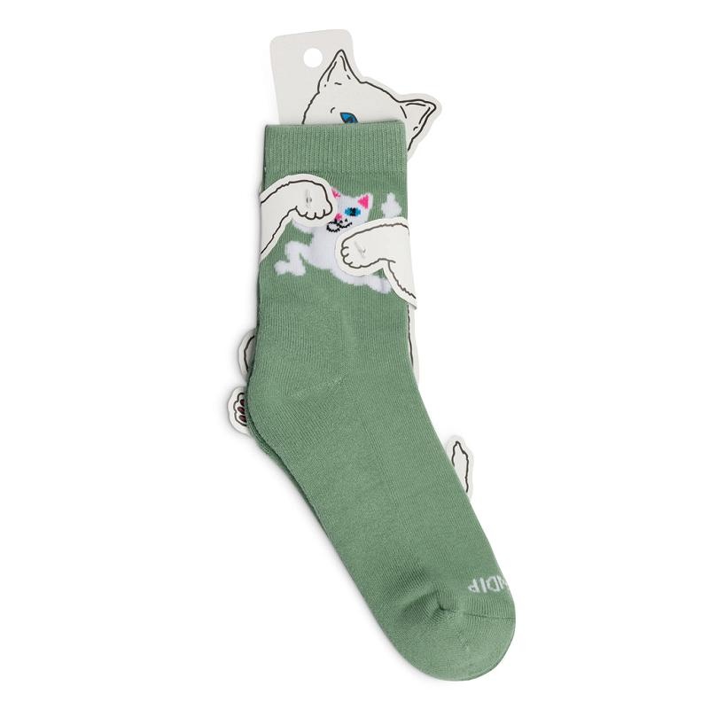 Deep Green Ripndip F U Mid Socks | USAZG2358