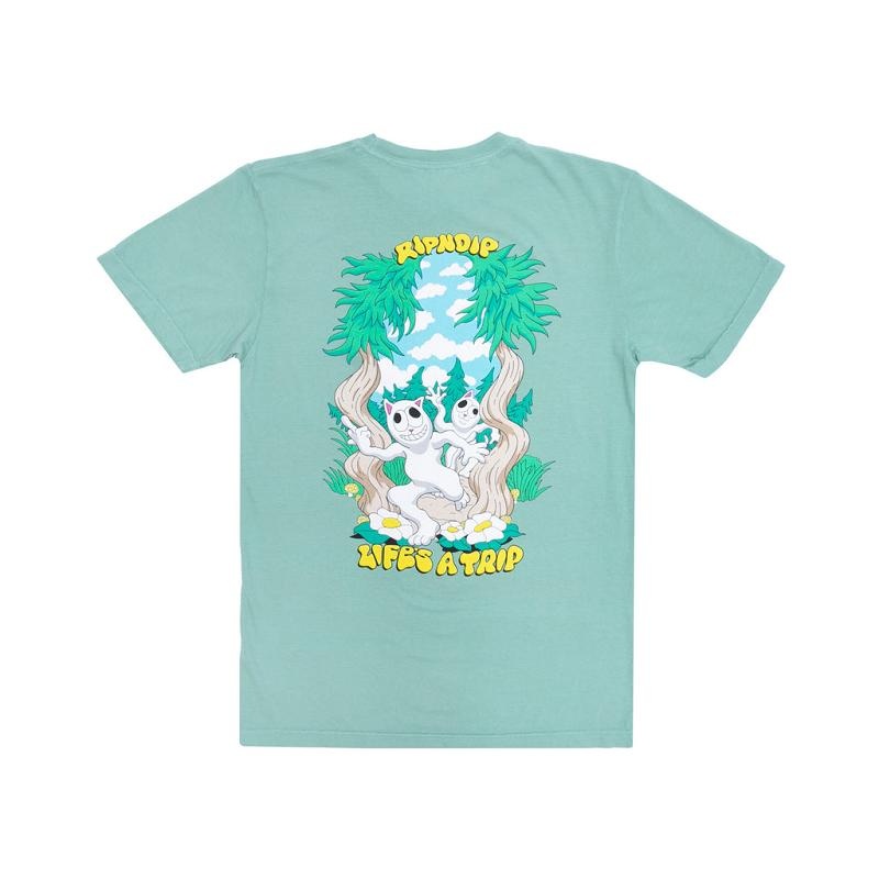 Deep Green Ripndip Lifes A Trip Shirts | USAEX2751