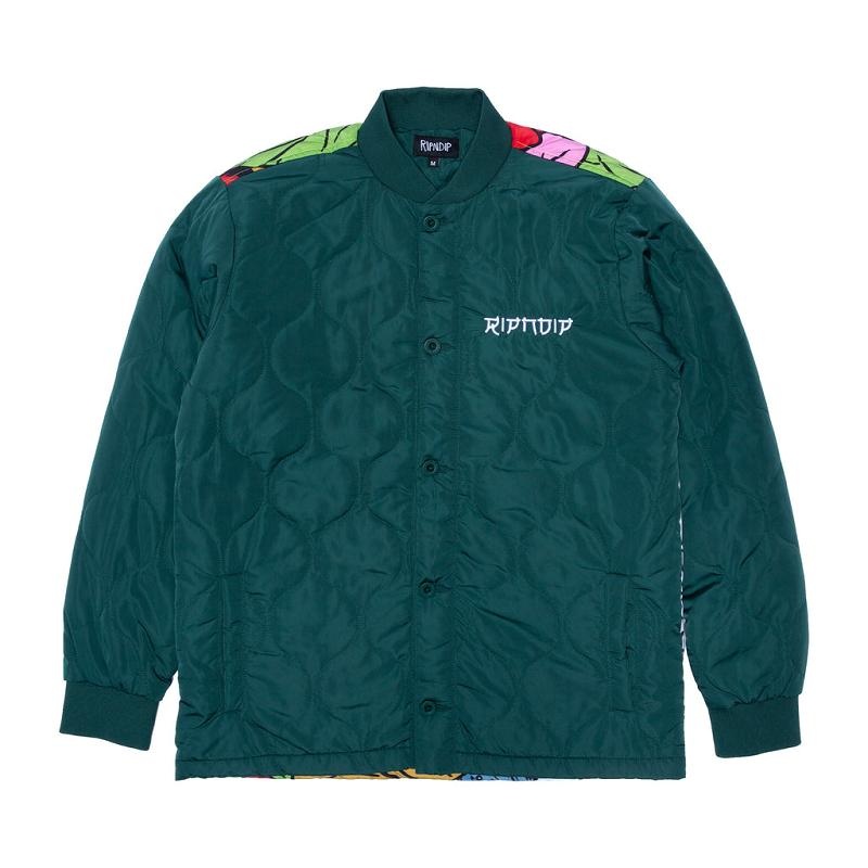 Deep Green Ripndip Nermurari Warrior Quilted Bomber Jackets | USAUT2501