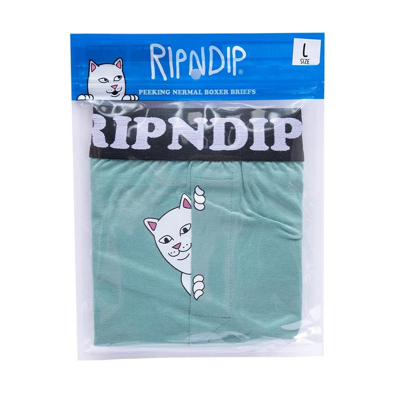 Deep Green Ripndip Peek A Nermal Boxer | USAZG2019