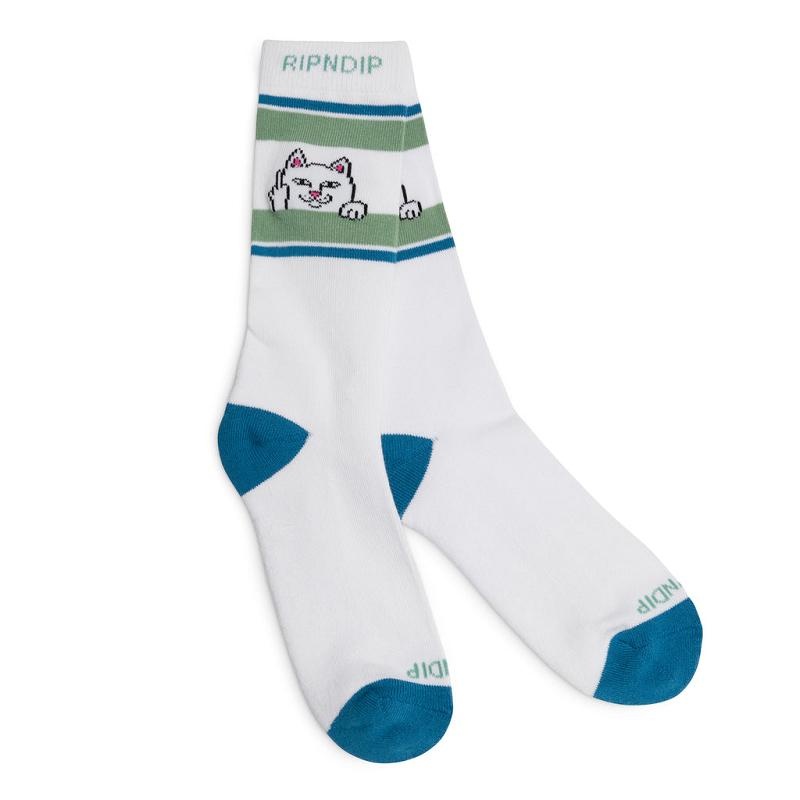 Deep Green Ripndip Peeking Nermal Socks | USADN2365