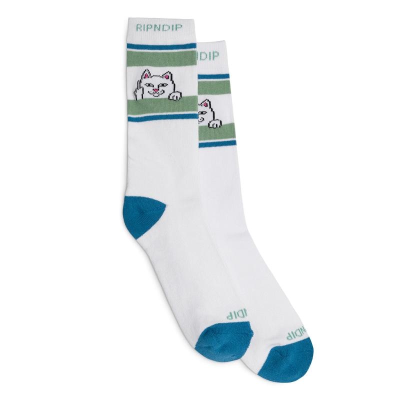 Deep Green Ripndip Peeking Nermal Socks | USADN2365