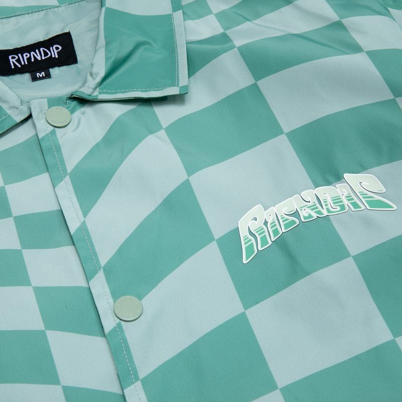 Green Ripndip Checked Coaches Jackets | USAJJ2517