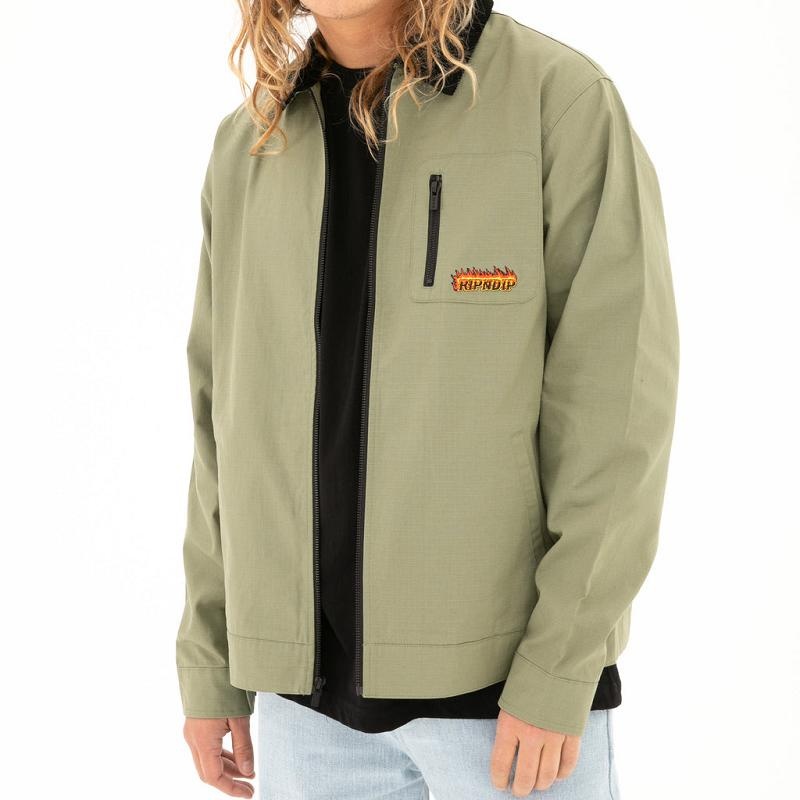 Green Ripndip Highway To Heck Work Jackets | USAXF2513