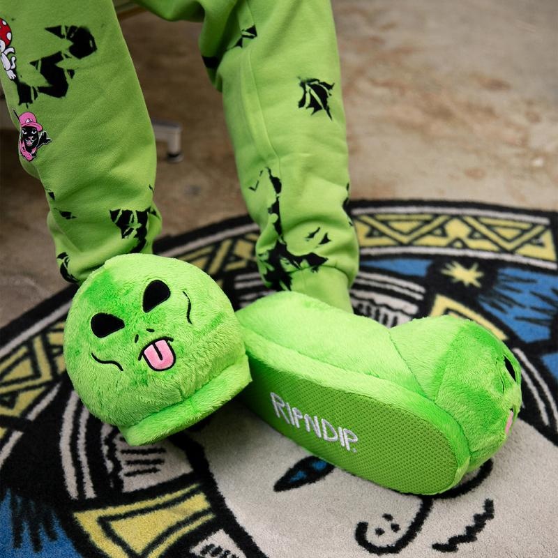 Green Ripndip Lord Alien Slippers | USASO3000