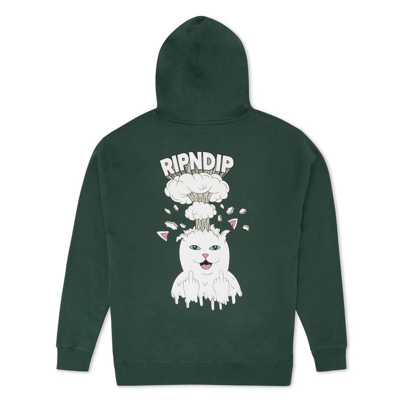 Green Ripndip Mind Blown Hoodie | USARW2478