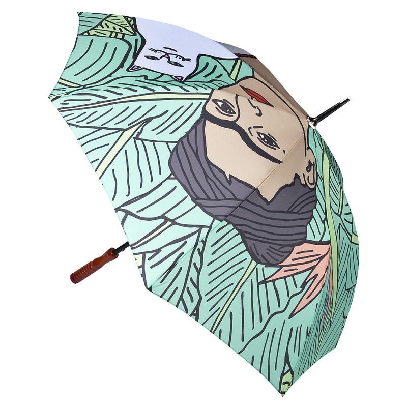 Green Ripndip Nermal Leaf Umbrella Umbrellas | USAWY2376