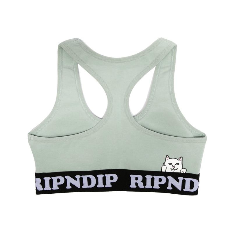 Green Ripndip Peeking Nermal Sports Bra | USANB2897