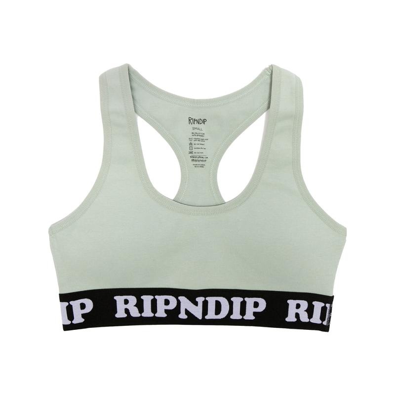 Green Ripndip Peeking Nermal Sports Bra | USANB2897