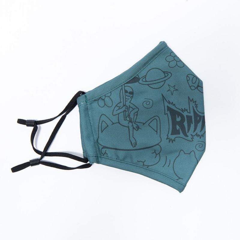 Green Ripndip Scribble Face Mask Accessories | USAVD2048