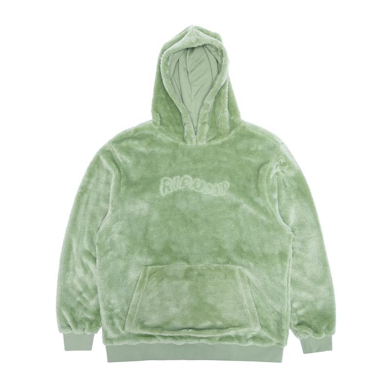 Green Ripndip Waves Sherpa Hoodie | USASO2470