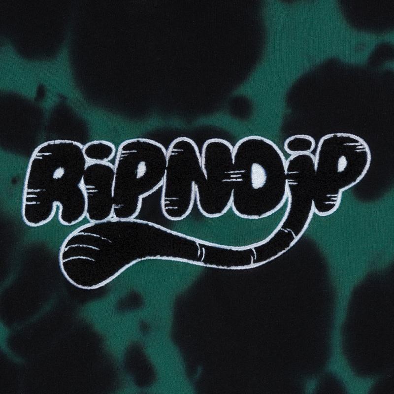 Green / Black Ripndip Ripntail Hoodie | USAMA2482