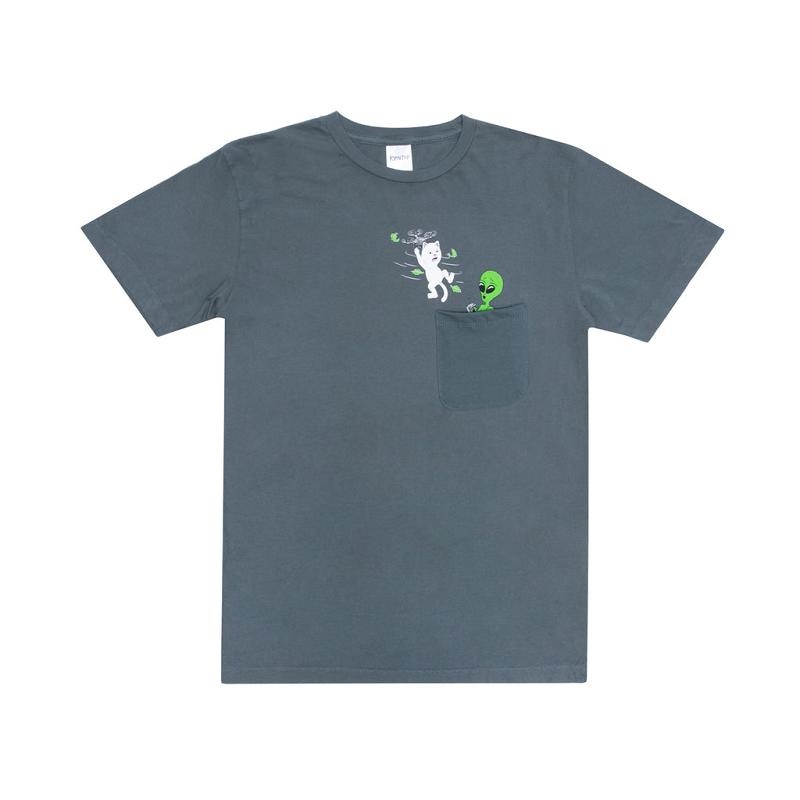 Grey Ripndip Bye Bye Pocket Shirts | USAGL2739