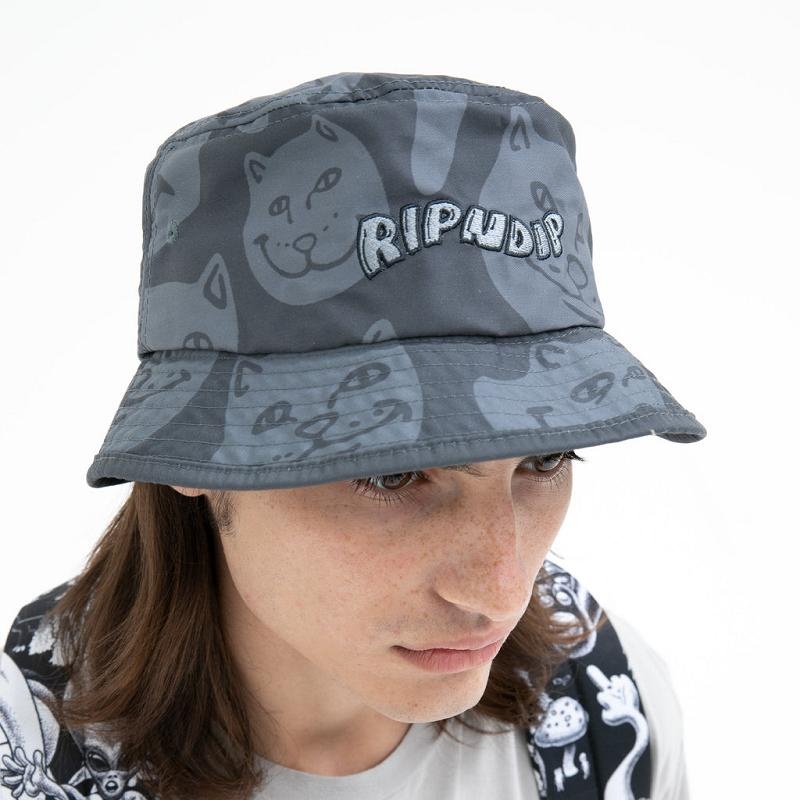 Grey Ripndip Many Faces Bucket Hats | USAEX2938