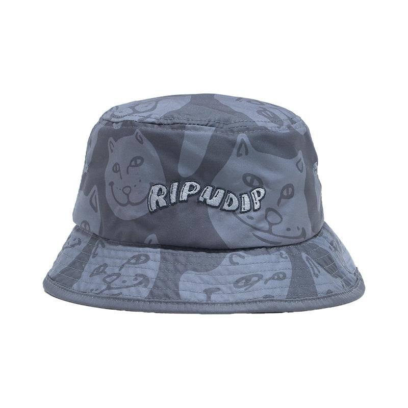 Grey Ripndip Many Faces Bucket Hats | USAEX2938