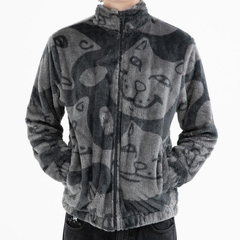 Grey Ripndip Many Faces Sherpa Jackets | USAIS2526