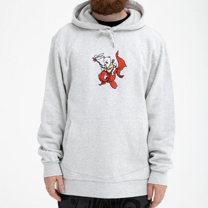 Grey Ripndip Master Nermal San Hoodie | USAQZ2403