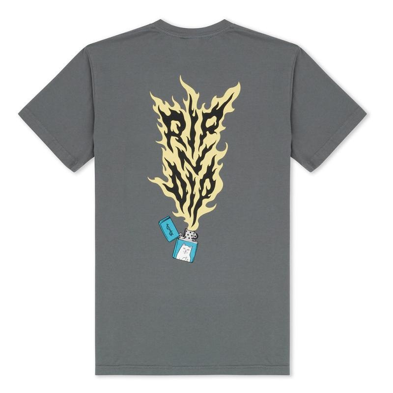 Grey Ripndip RIPNLIT Shirts | USAIS2791