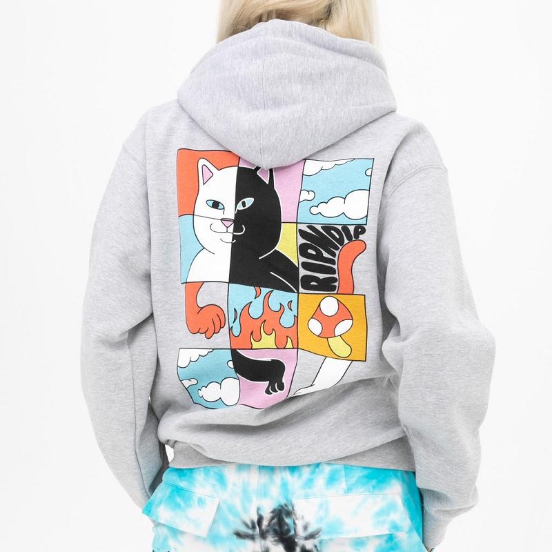 Grey Ripndip Rubix Hoodie | USAHK2414