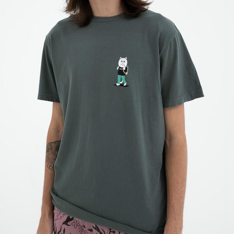 Grey Ripndip Scary Hours Shirts | USAZG2734