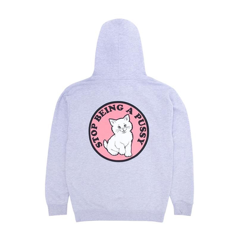 Grey Ripndip Stop Being a Pussy Hoodie | USAOR2447