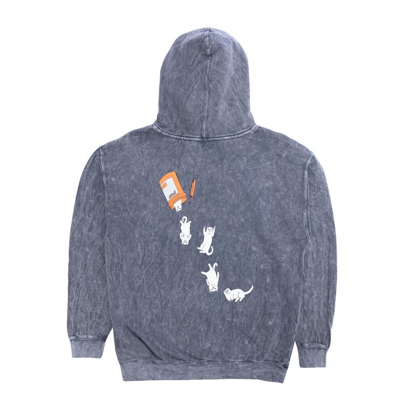 Grey Wash Ripndip Nermal Pills Hoodie | USAPQ2446