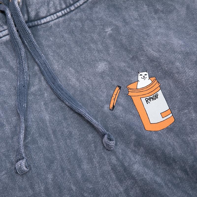 Grey Wash Ripndip Nermal Pills Hoodie | USAPQ2446