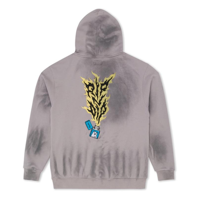 Grey Wash Ripndip RIPNLIT Hoodie | USACE2486