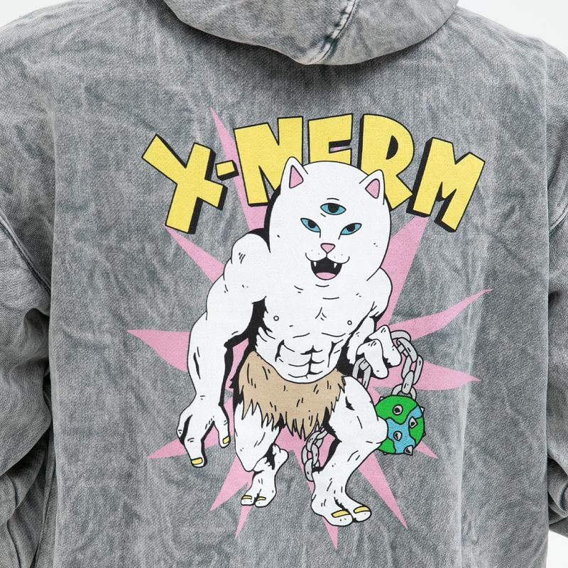 Grey Wash Ripndip X Nerm Hoodie | USAKI2464