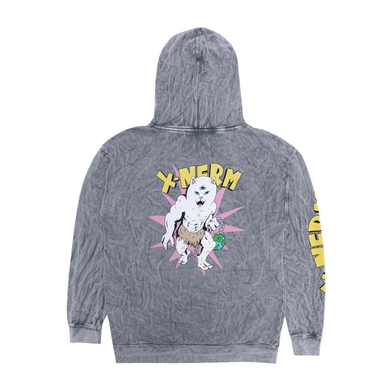 Grey Wash Ripndip X Nerm Hoodie | USAKI2464